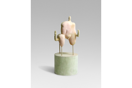 About needles and a torso (2018) | 140 x 60 x 60 cm | acrylic resin - wood - felt powder - iron - epoxy